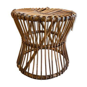 Tabouret en rotin 1960
