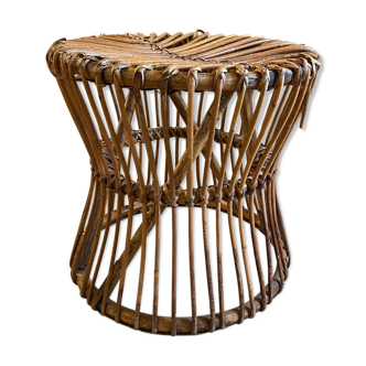 Tabouret en rotin 1960