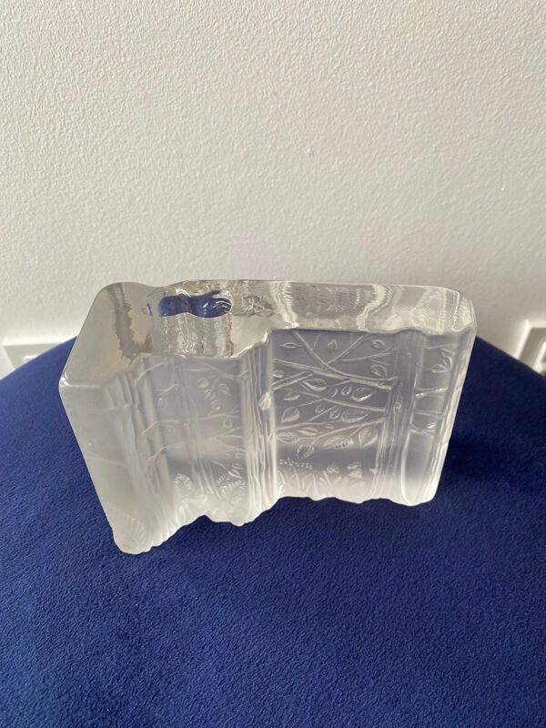 Vase Soliflore Vintage 80 en verre dépoli