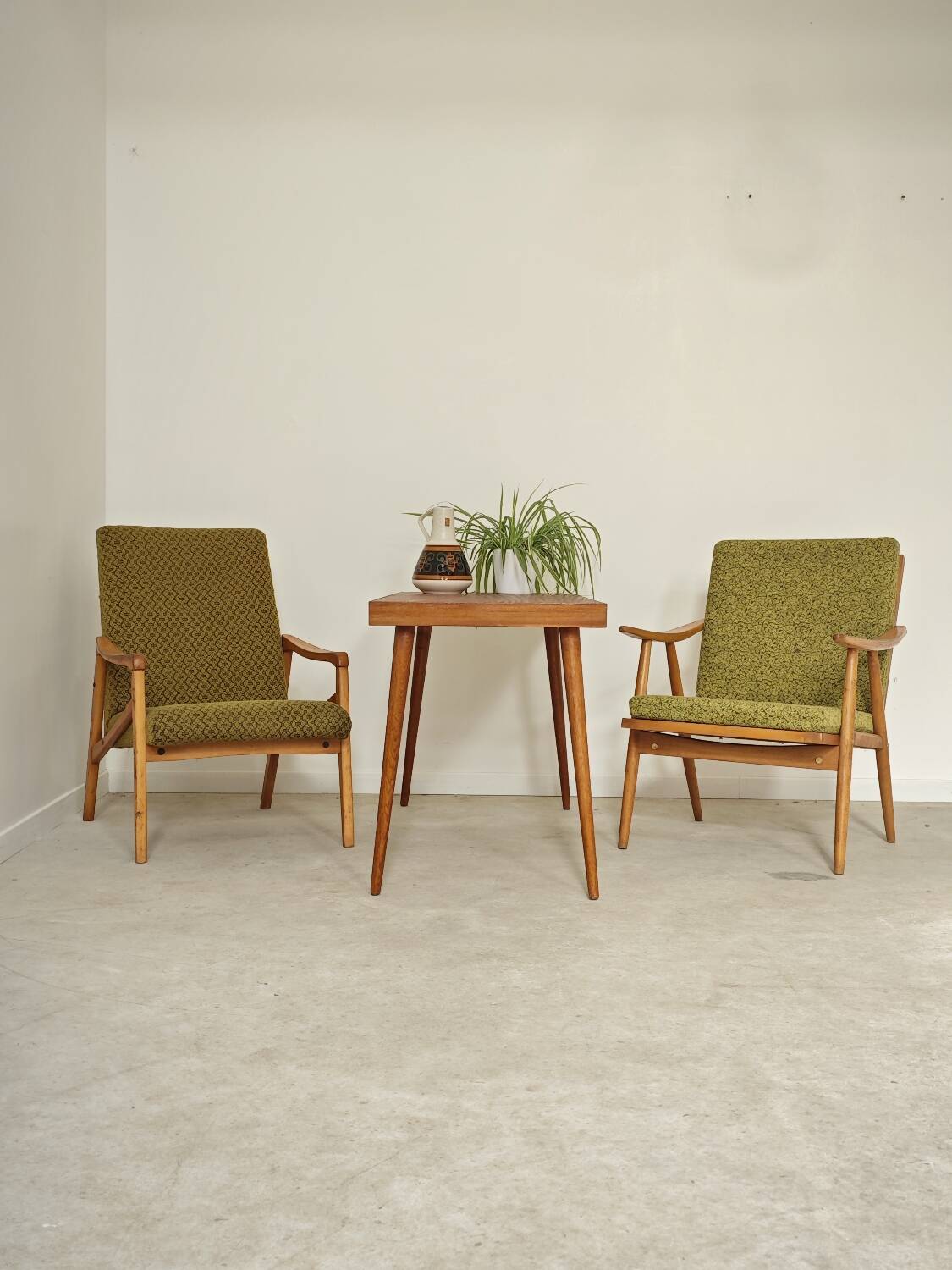 Side table compass legs Czechoslovakia Dievozpracujici mahogany