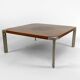 Walnut and aluminum coffee table, by Osvaldo Borsani for Tecno, Italy, Circa 1970
