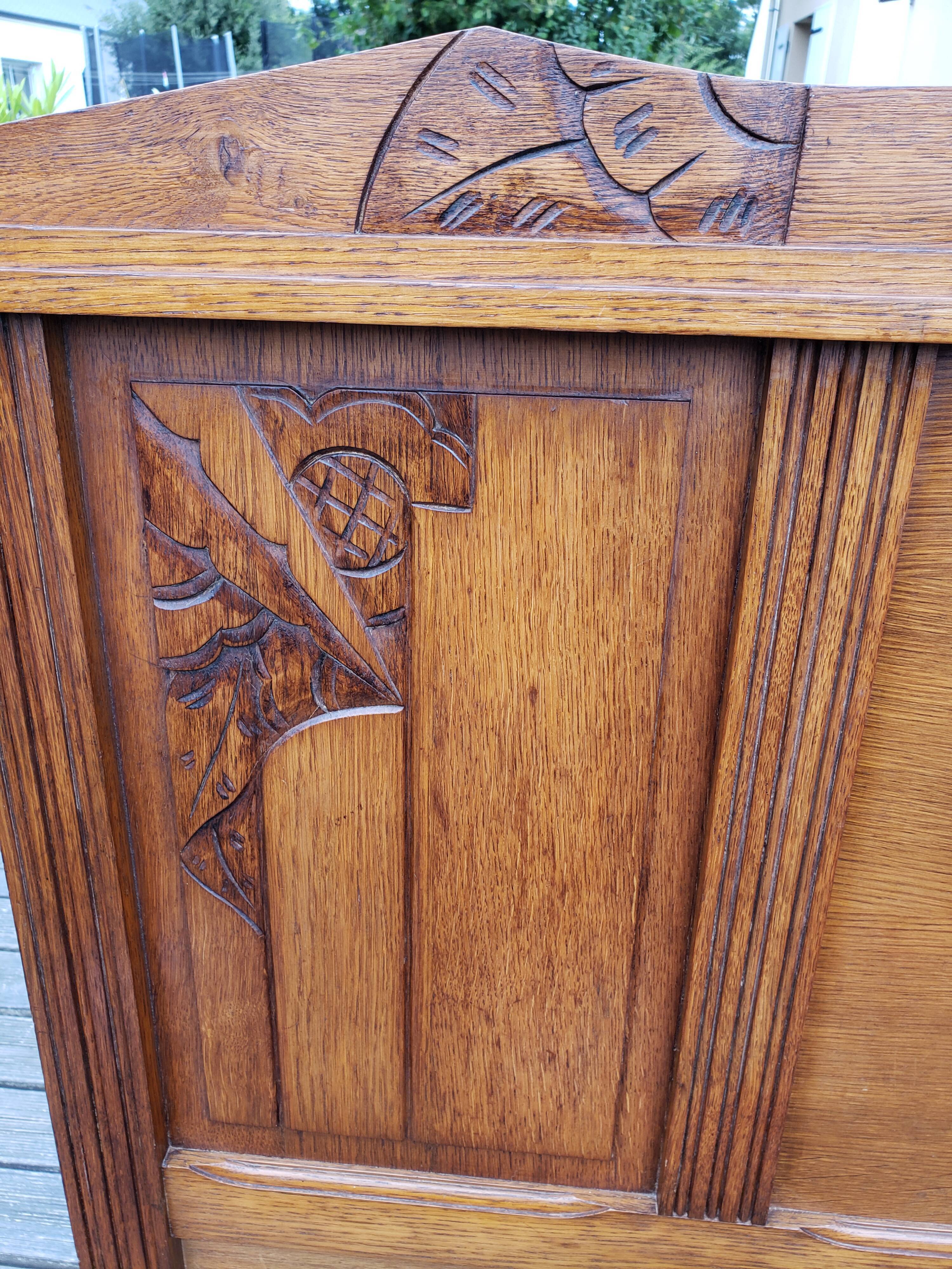 Vintage 50s oak headboard