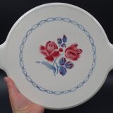 Digoin earthenware pie dish - Sarreguemines- Model Cannes - Rose decoration - circa 1940