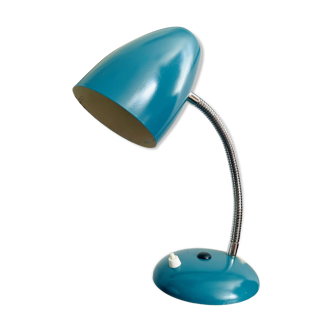 Vintage peacock blue desk lamp