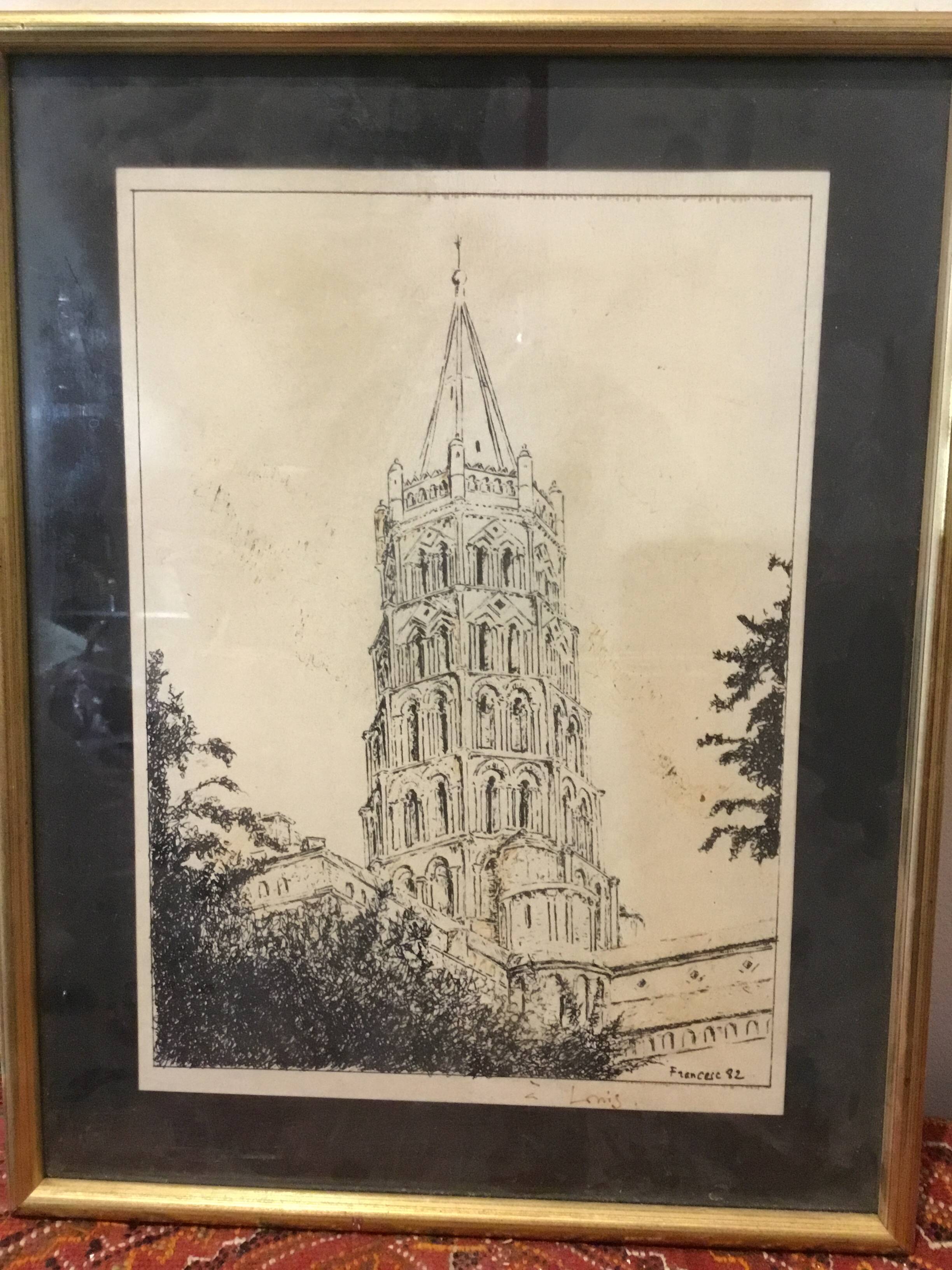 Lithographic engraving Saint Sernin