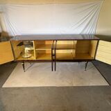 Zebra wood sideboard, vintage Italian style from the 50s