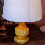 Designer orange glass lamp from the 70s