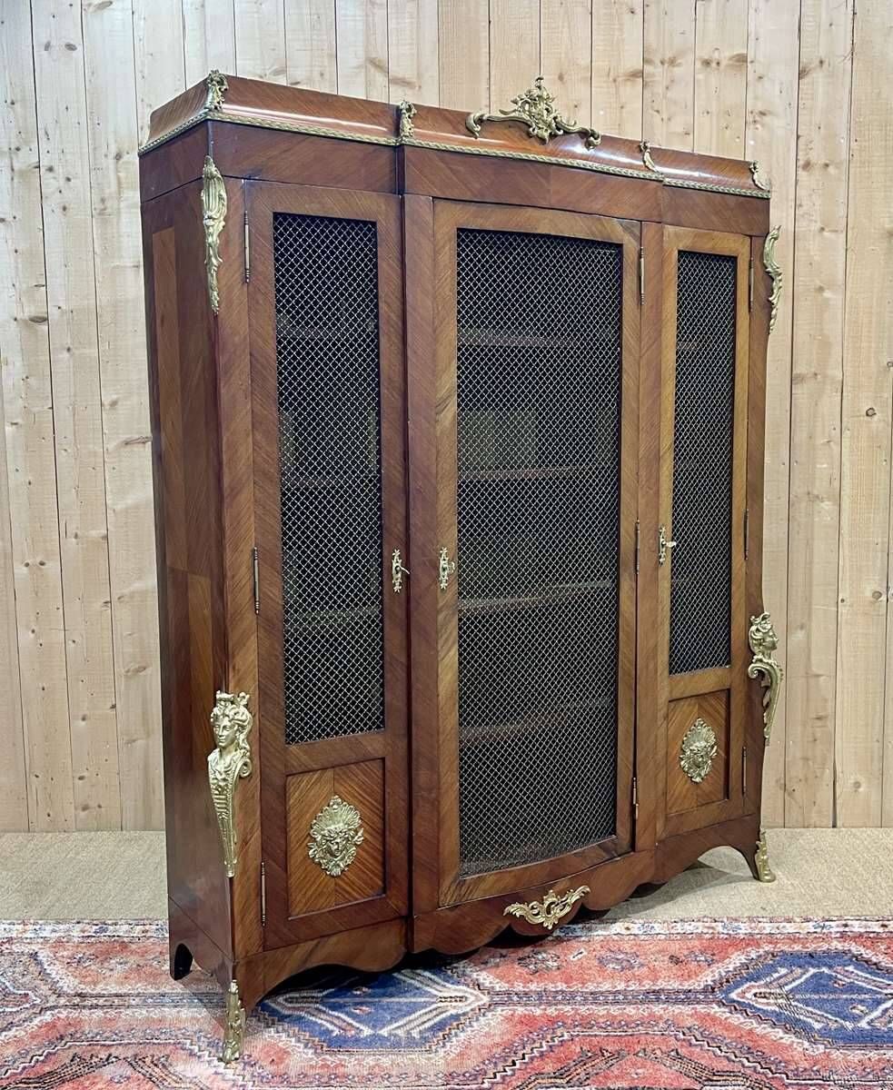 Late 19th century Regency style bookcase in rosewood and oak, removable