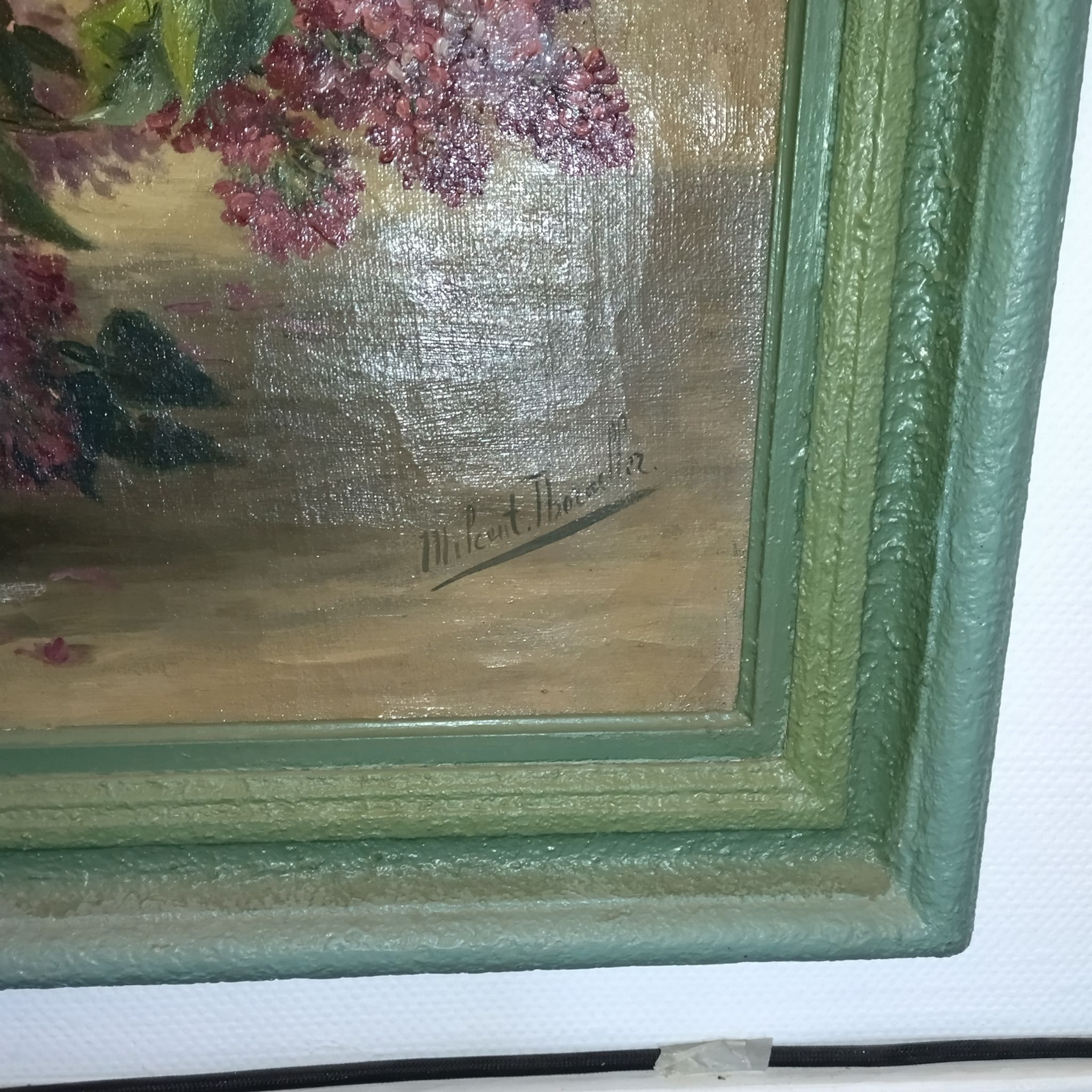 Old painting 76/130 oil on canvas signed Milcent Thorailler