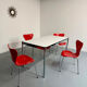 Bureau ou table design USM Haller plateau blanc structure métal