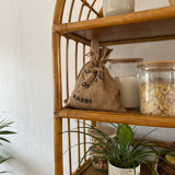 Bamboo rattan and wicker shelf