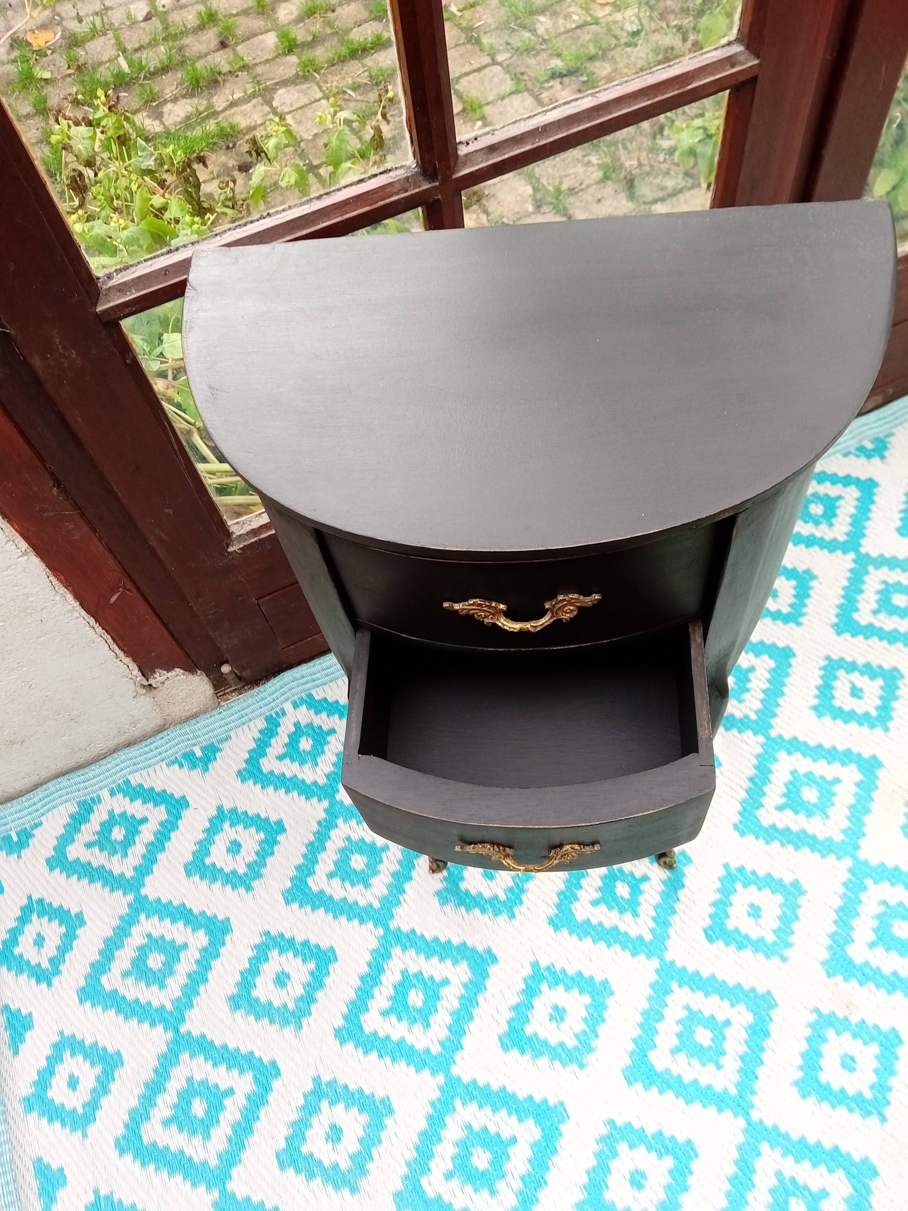 Black patina bedside table