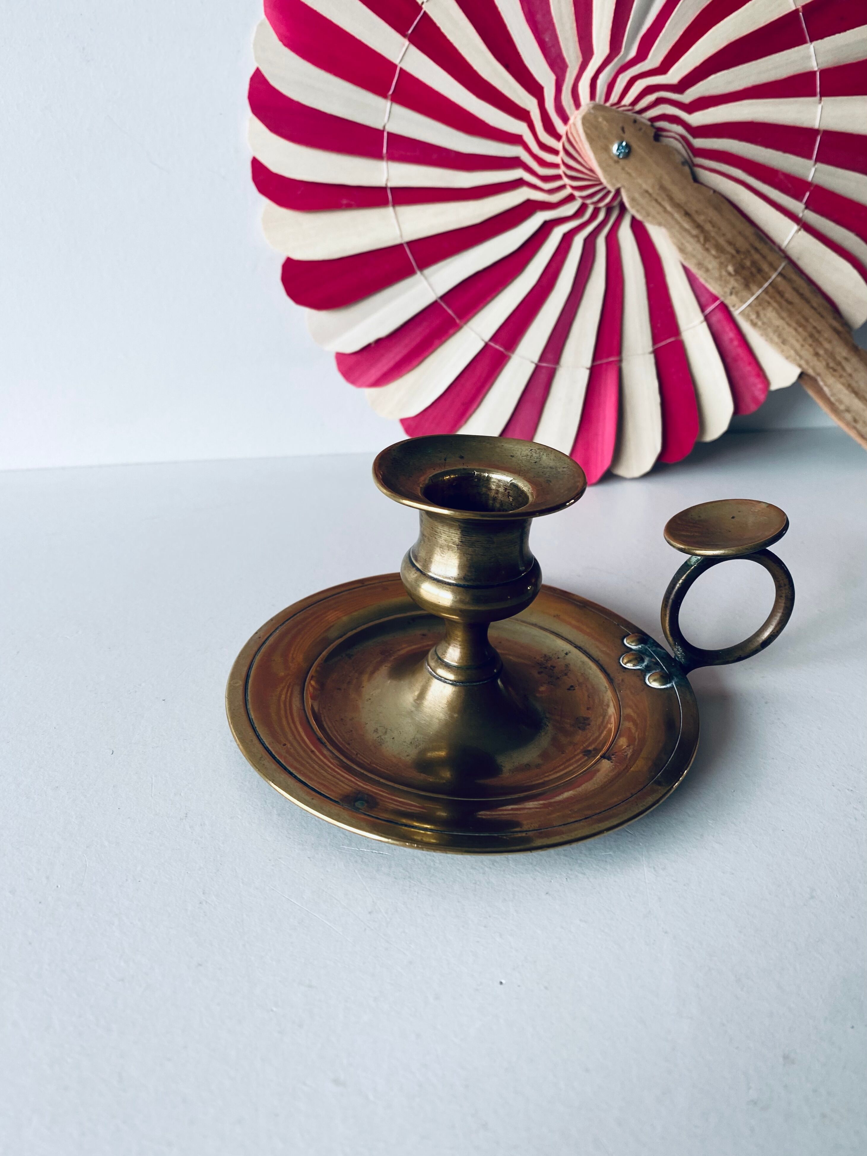 Old candle holder with handle