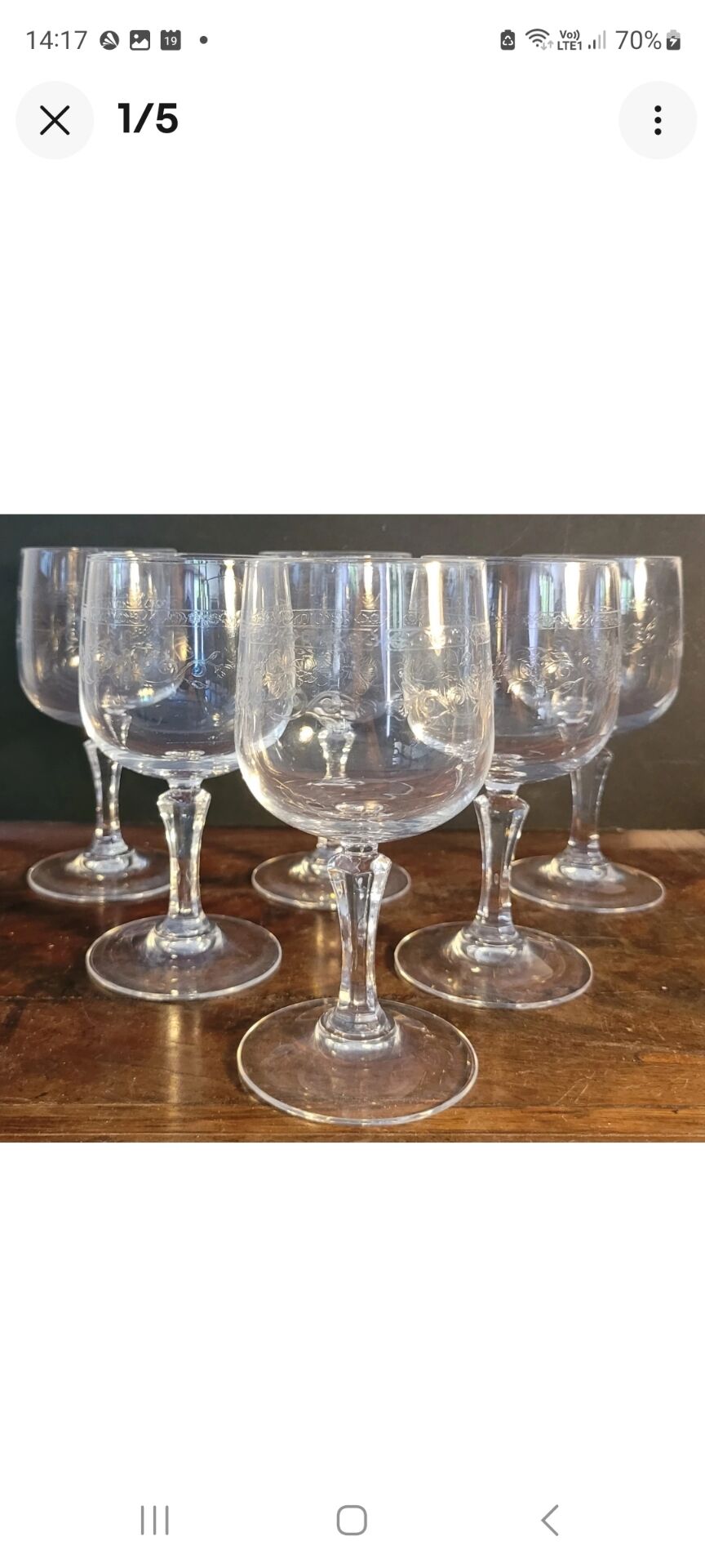 Mikasa wine glasses model Matignon, in clear engraved crystal.