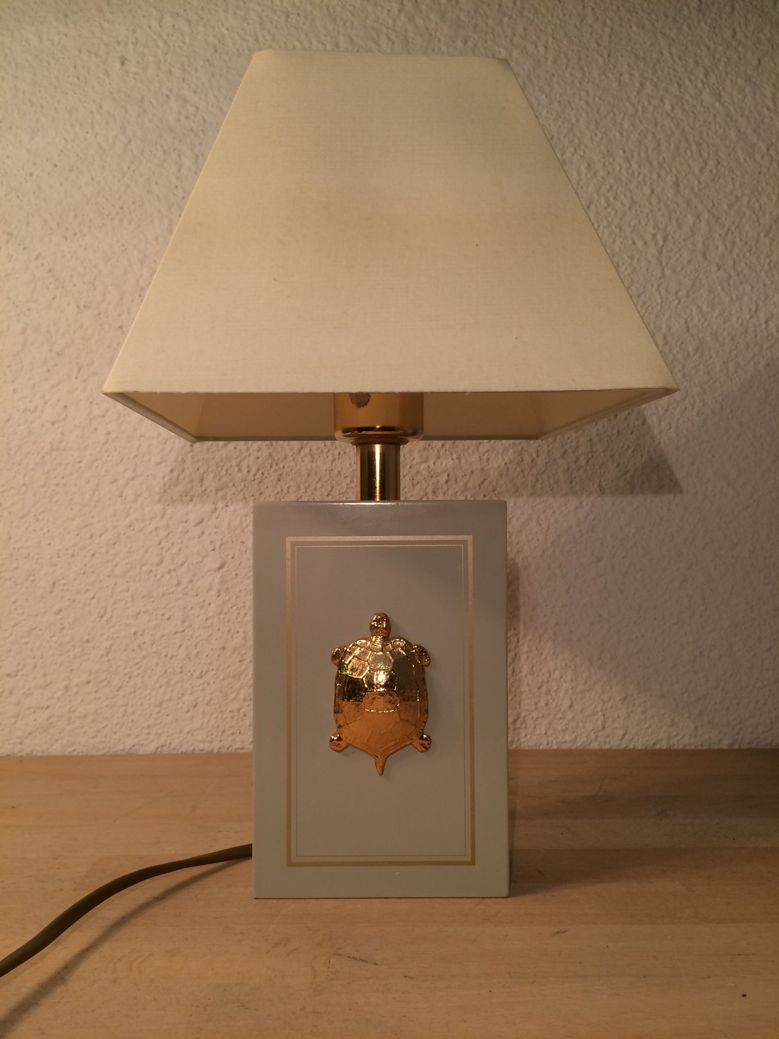 Lamp Turtle golden brass lacquered 70s