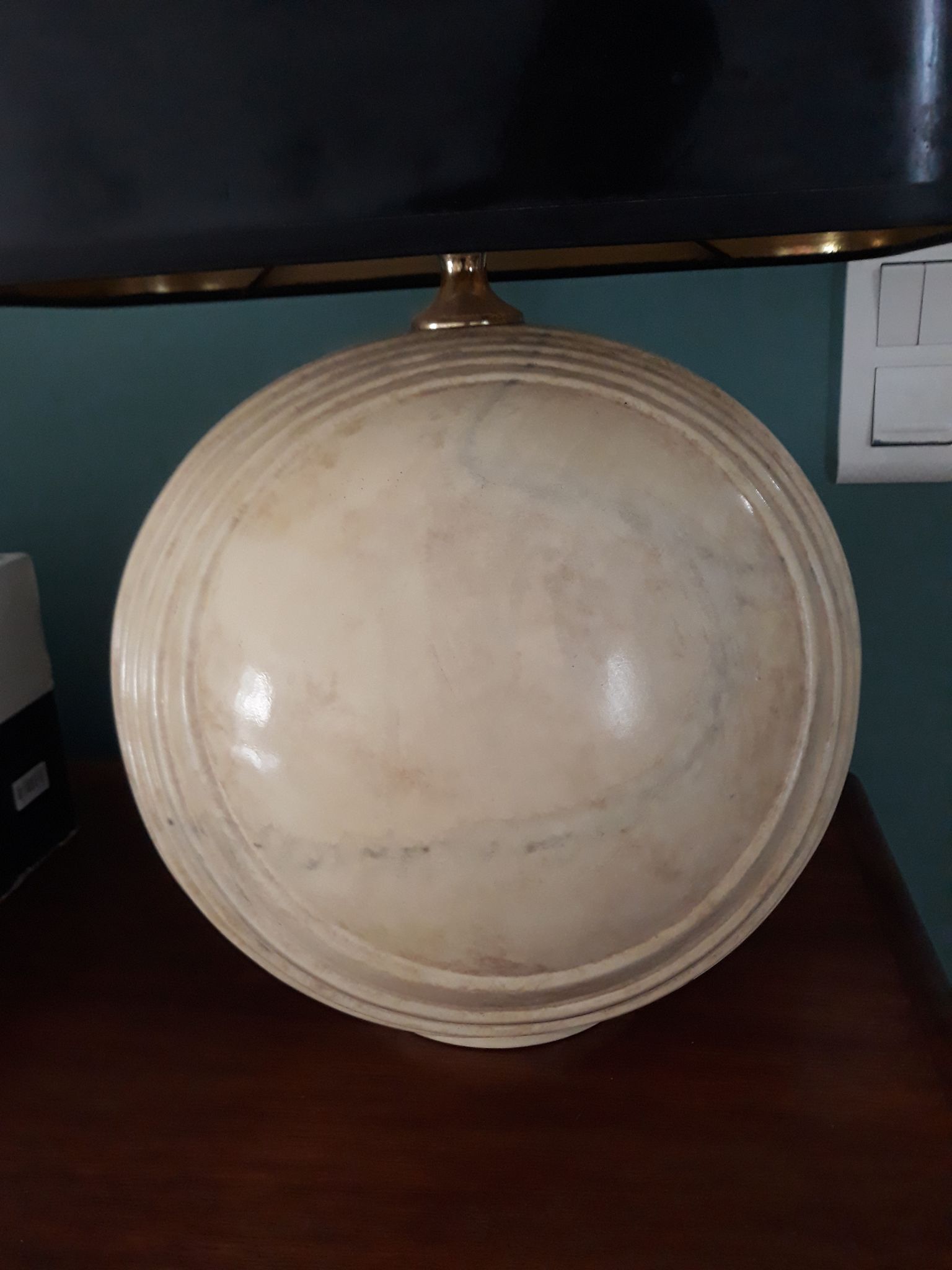 Lampe en céramique façon marbre années 70