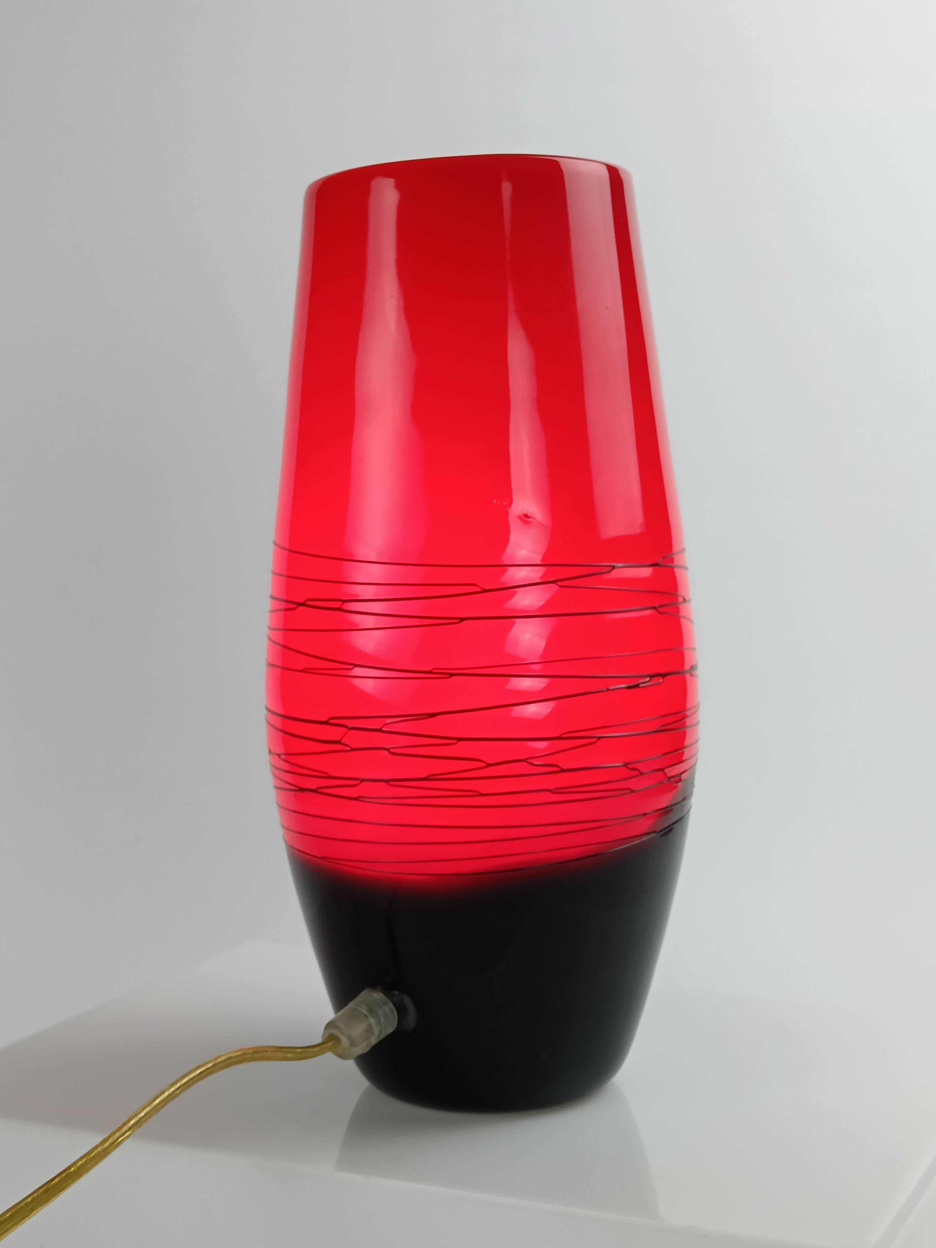 Vintage opaline glass shell-shaped lamp from the 1970s.