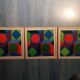 Vintage Optical Art Triptych - Victor Vasarely - 3 Frames 30x30cm