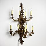 Louis XIV style brass wall lamp 9 arms