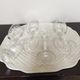 Four crystal champagne flutes engraved wheat cob patterns