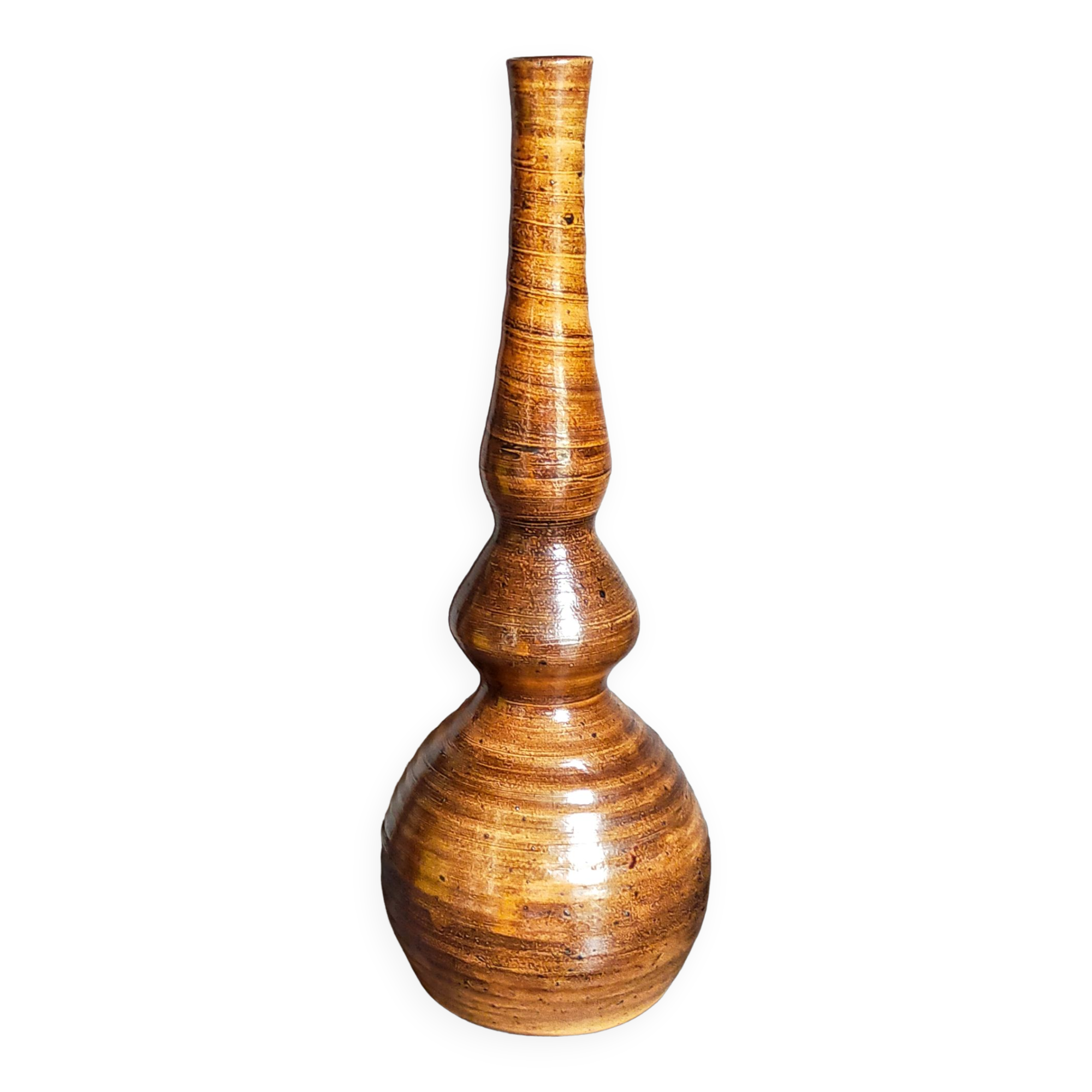 Potter's soliflore vase in vintage glazed stoneware