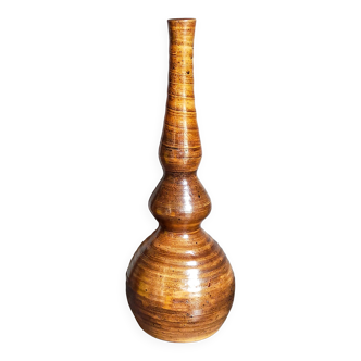 Vase soliflore de potier en grès émaillé vintage