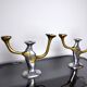 Pair of brutalist candle holders by David Marshall, 1980, Spain