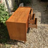 Sideboard wood and vintage rattan
