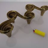 Large Brutalist Bronze Candleholder by Michael Harjes, 1960s