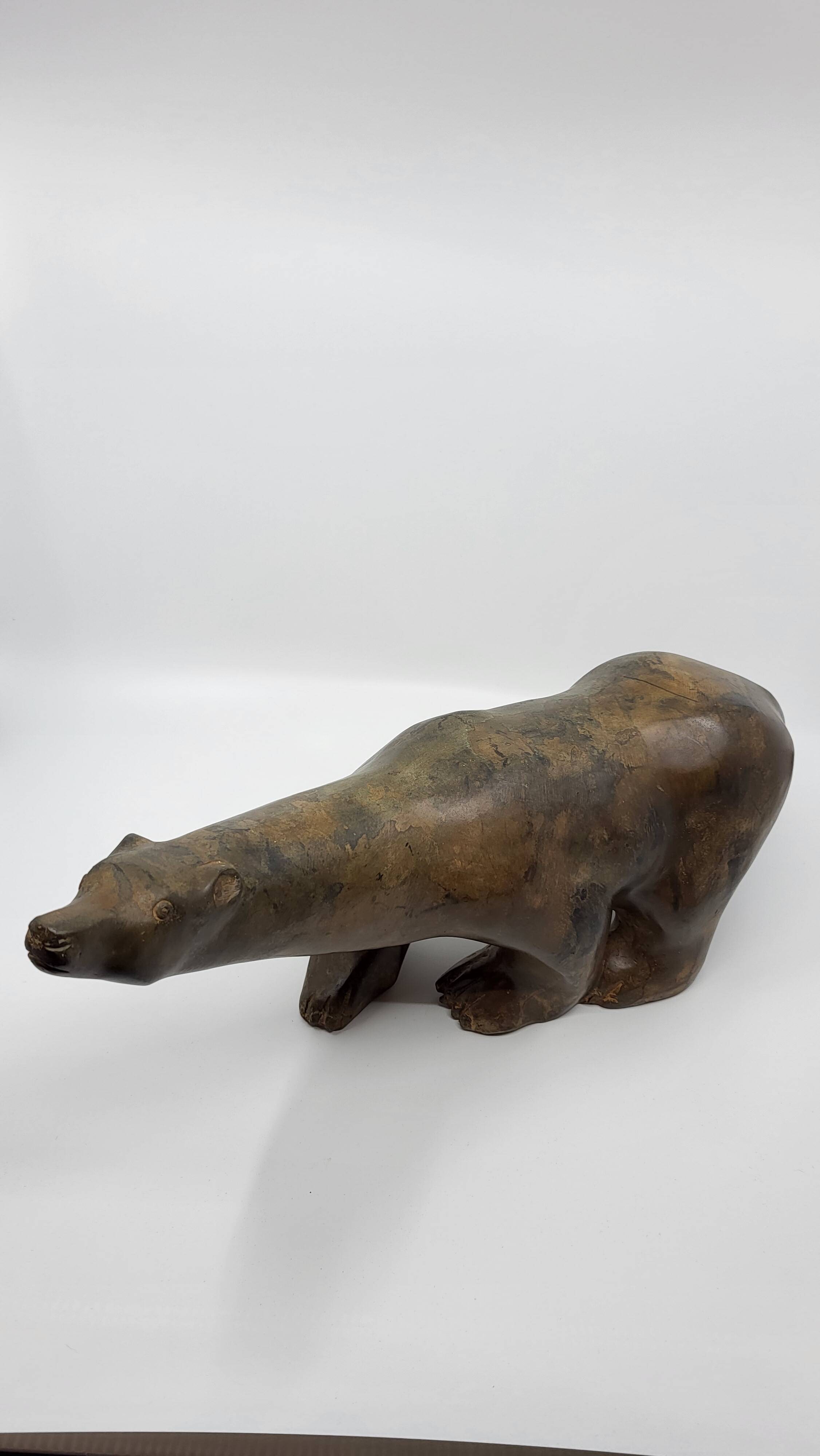 Polar Bear Sculpture by Pierre Chenet in bronze France Circa 2000