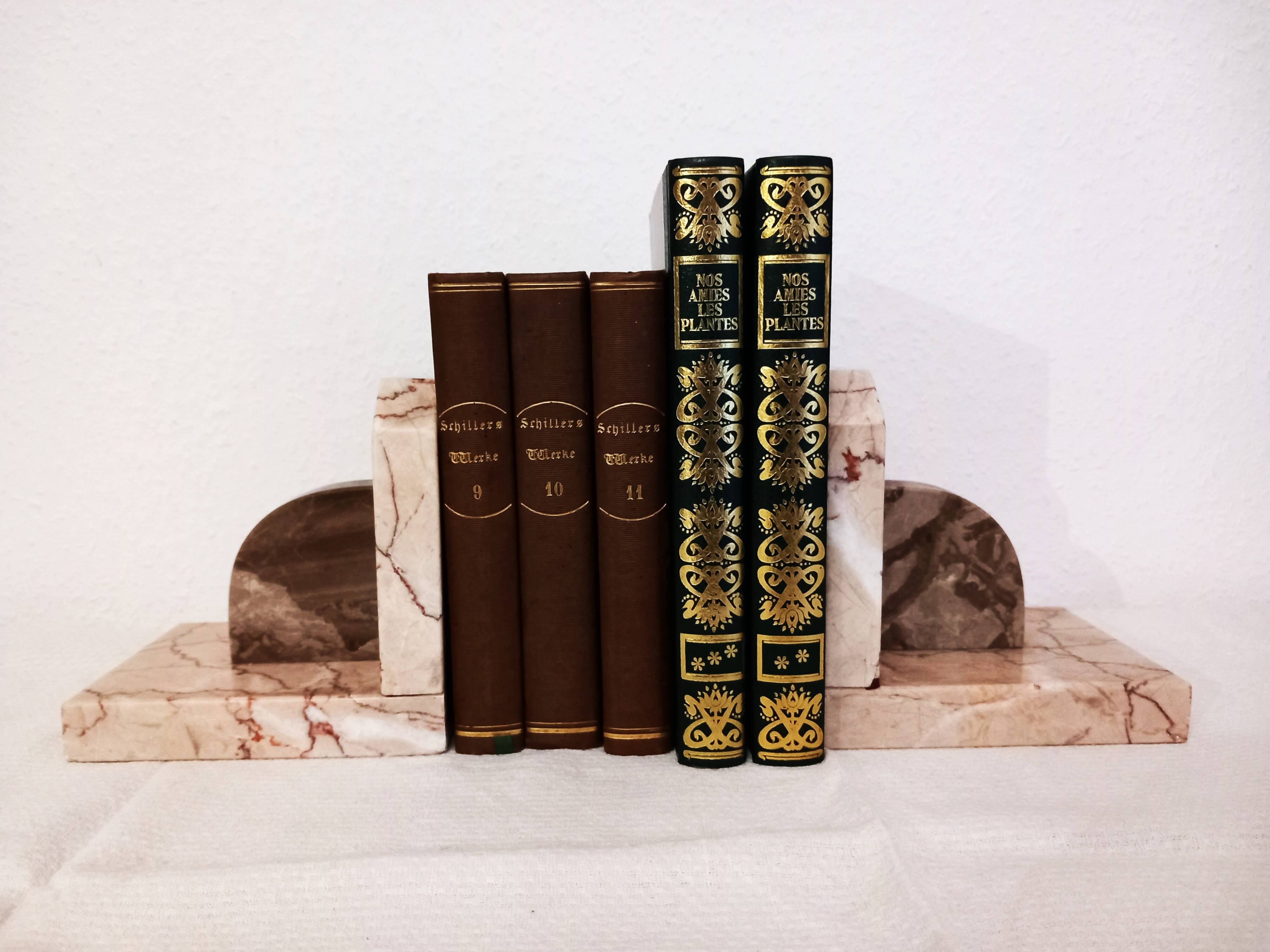 Antique marble bookends / pair