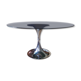 Table foot Tulip smoked glass tray