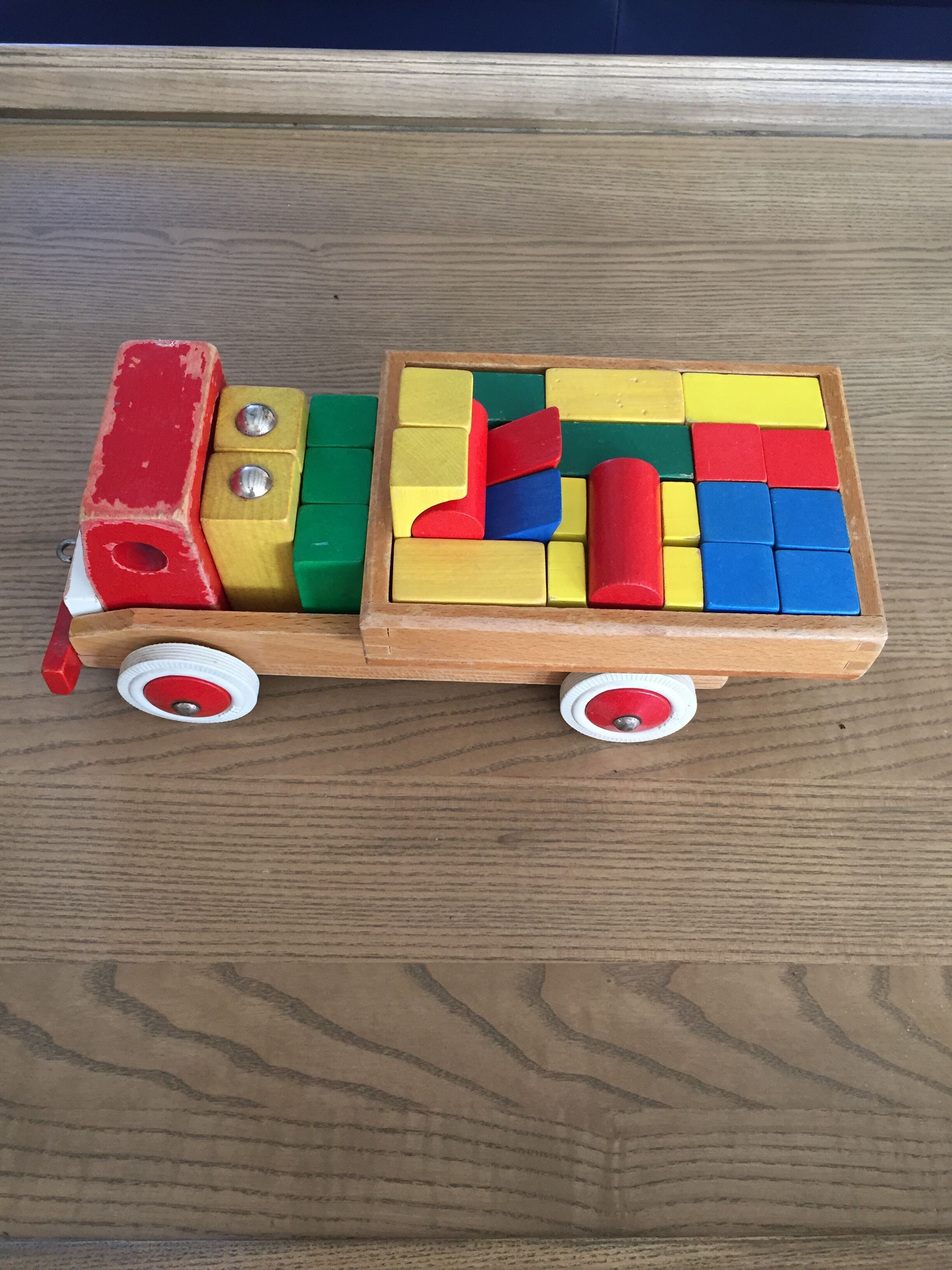 Vintage wooden educational games (truck & tablet)