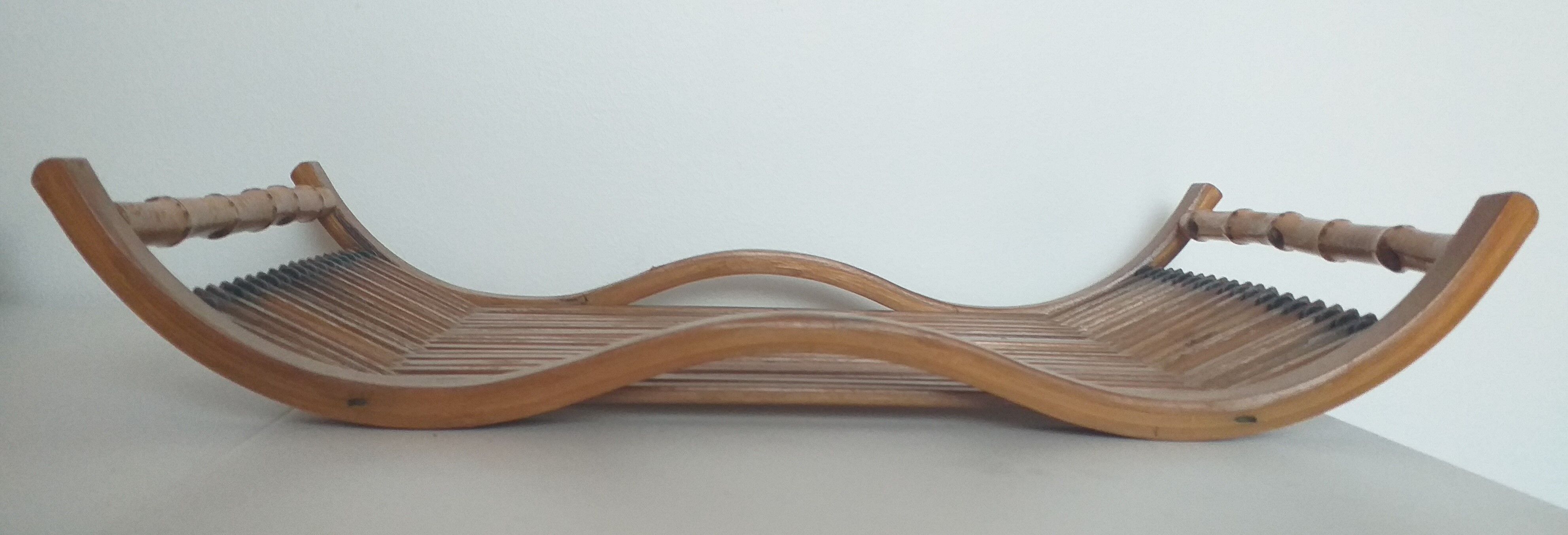Wooden and bamboo tray