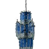 Midcentury Glass Blue Light Pendant 1970’s