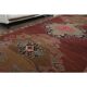 1970s Vintage Turkish Oushak Handmade Wool Cotton Red Area Rug 190x375