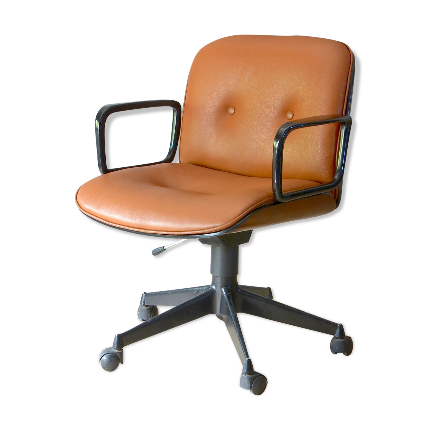 Chair of Ico Parisi for MIM leather cognac and rosewood