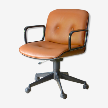 Fauteuil d’Ico Parisi pour MIM cuir cognac et palissandre