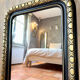 Miroir Louis-Philippe noir et doré ancien XIXème