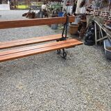 Public garden bench in the city of Paris