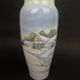 Copenhagen porcelain vase, hand-painted winter decoration, circa 1900-1920.
