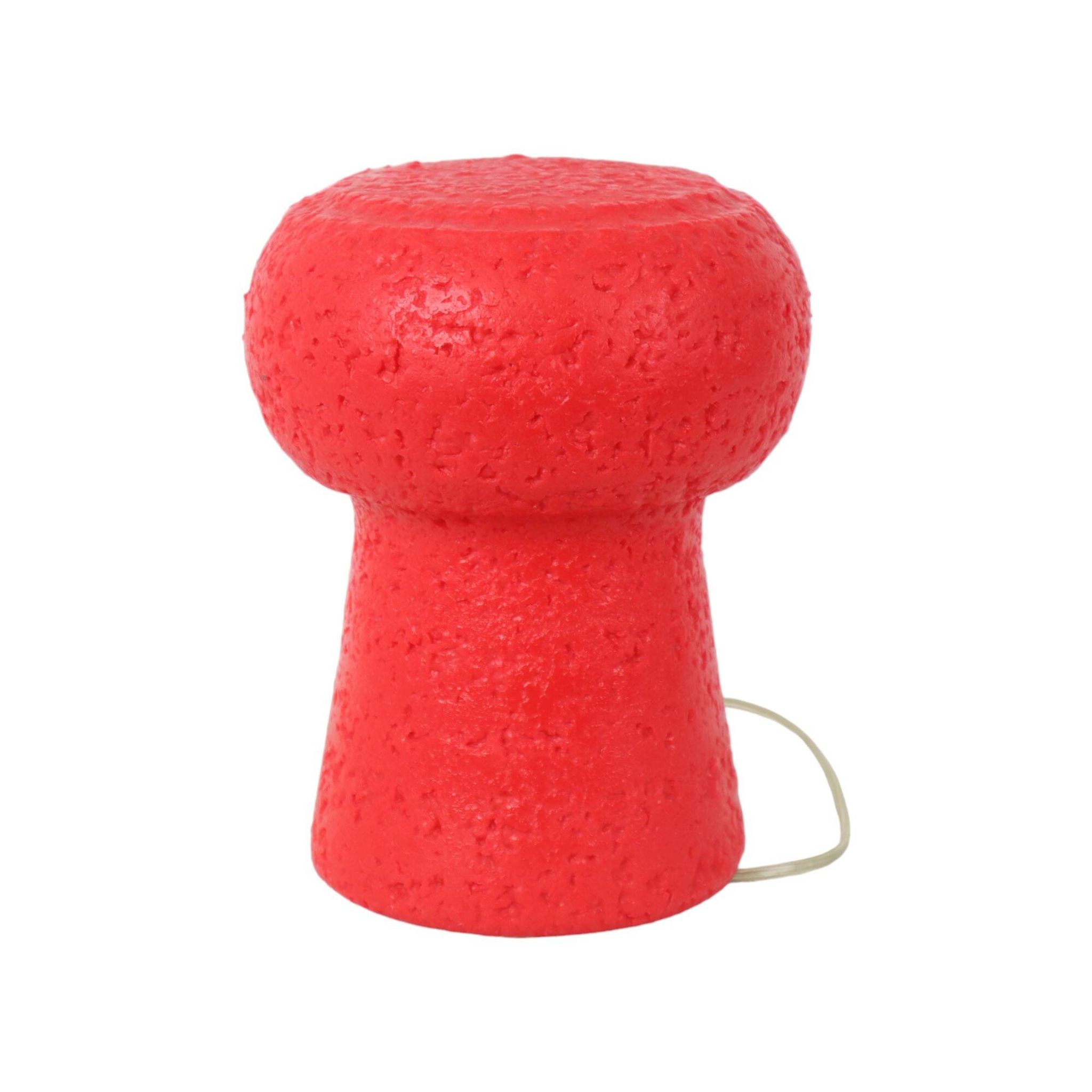 Italian Red Pop Art Design Table Lamp Petit Bouchon Pierfrancesco Arnone