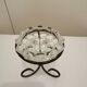 Metal base glass candle holder