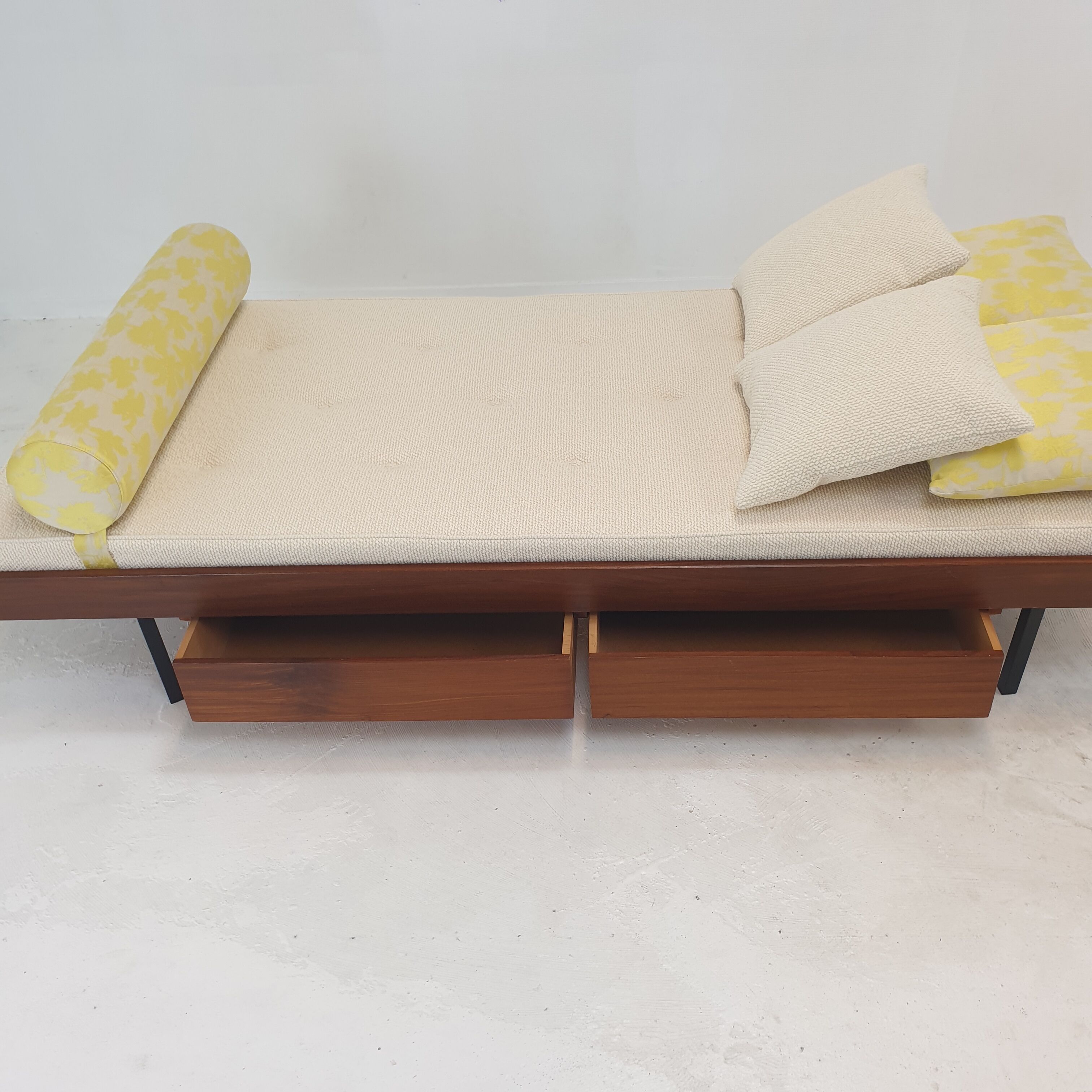 Teak Daybed with Dedar Cushions and Bolster, 1960s