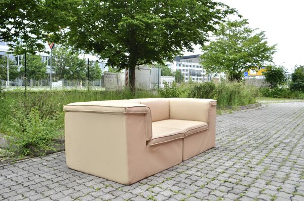 Canapé en cuir Modular Lübke Quattro Q System