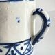 Blue ceramic hand candle holder vintage craft