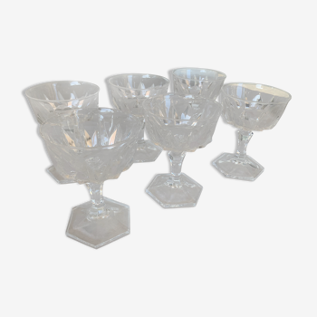 Série de 6 verres à porto en cristal