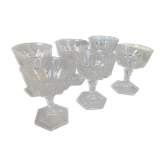 Series of 6 crystal porto glasses