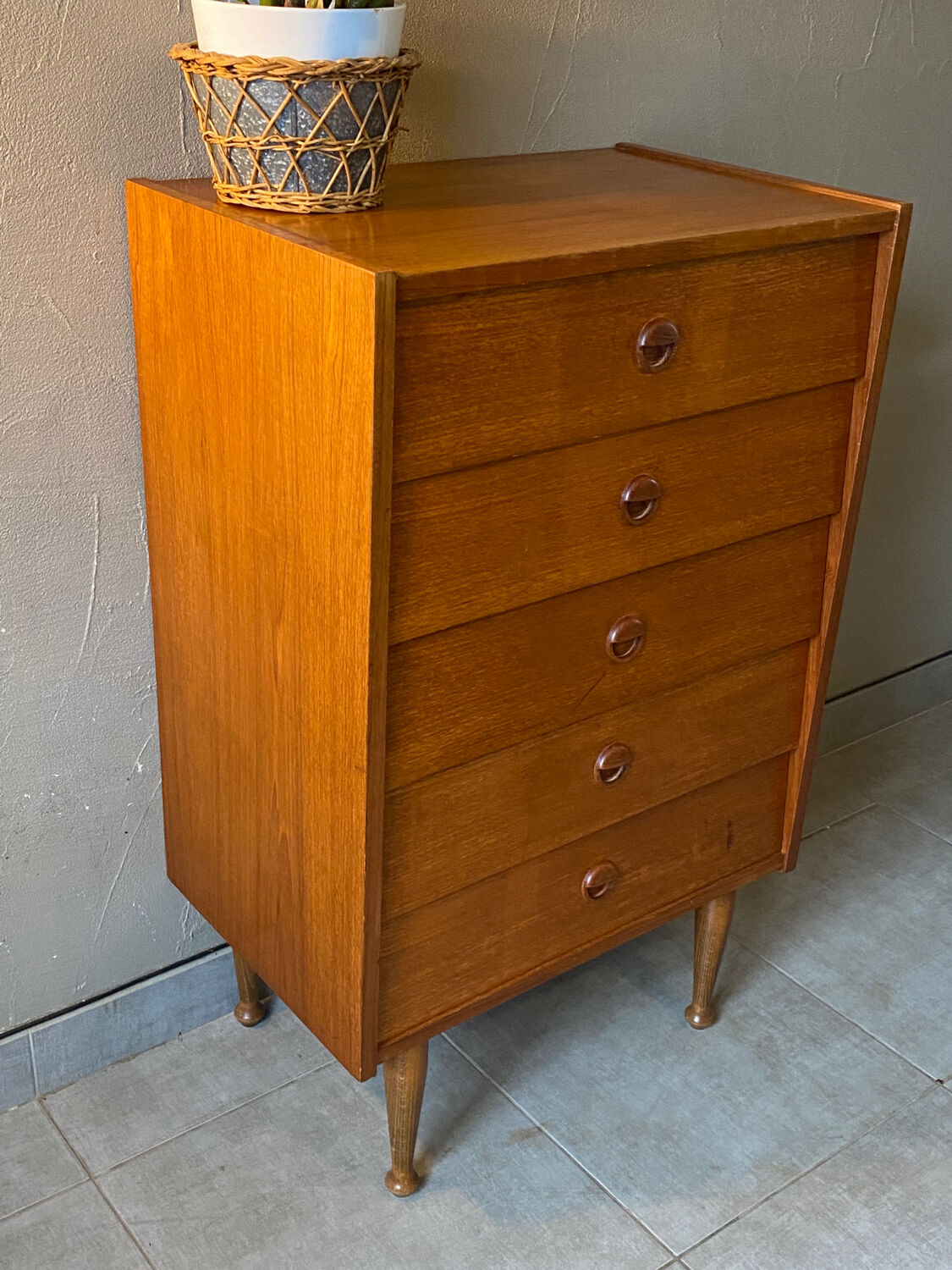 60s teak chest of drawers