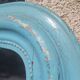 Large Louis-Philippe mirror from the 19th century in wood and stucco with a turquoise blue patina.